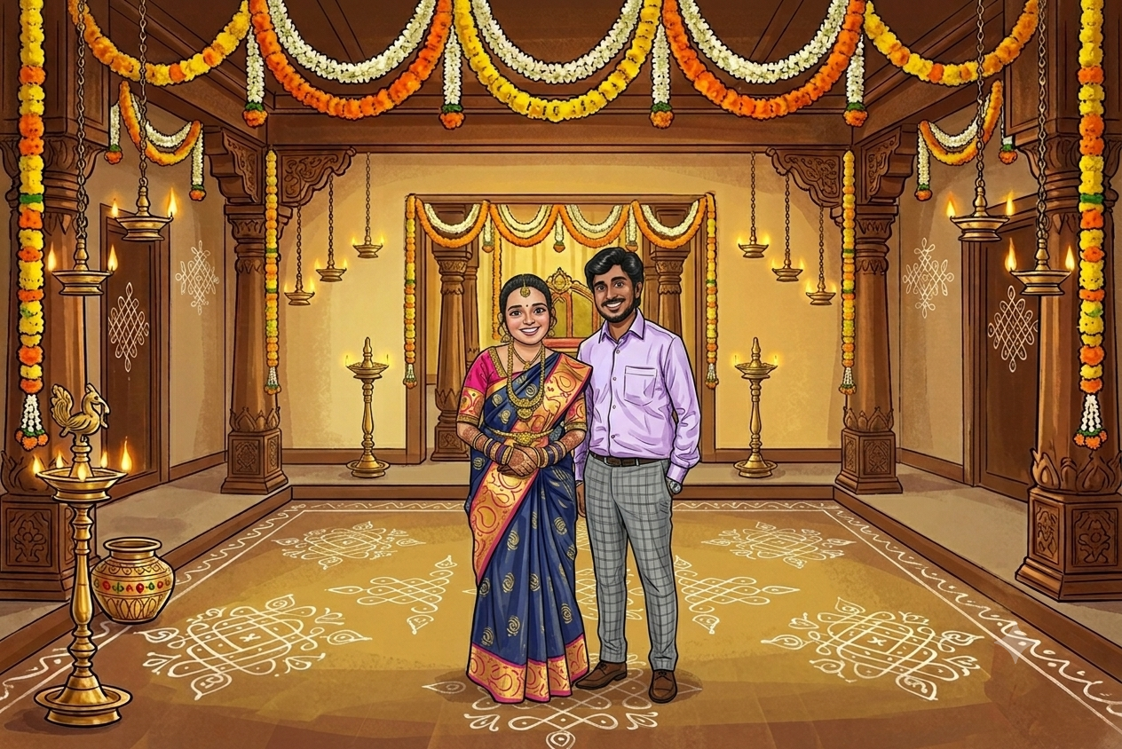 Bride and Groom Caricature